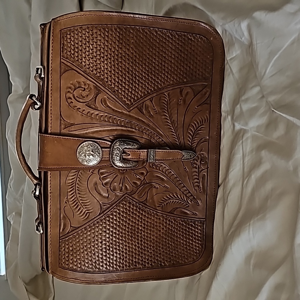 Tooled Leather Briefcase